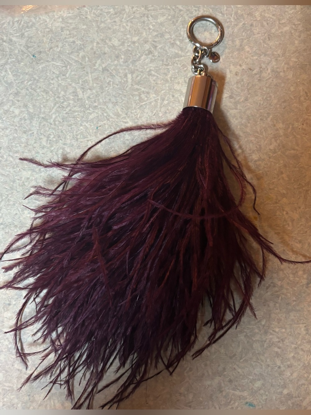 Michael Kors Purple Silver Feather Preppy Luxury Maximalism Clip Bag Charm